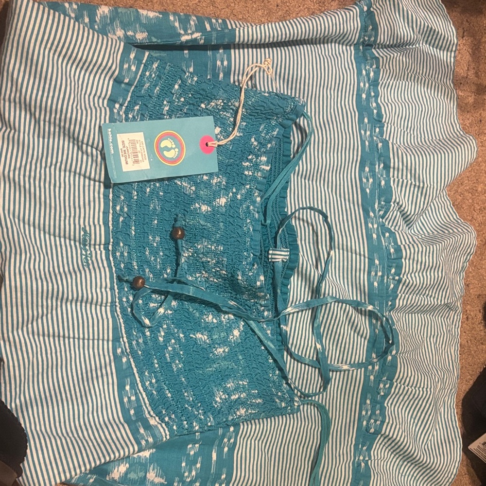 Hang Ten Blue and White Strapless Dress